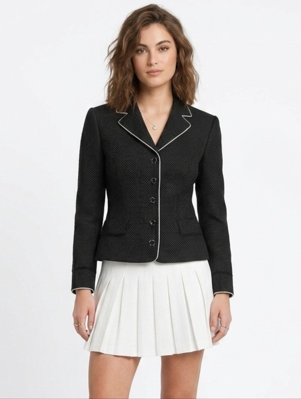 Stresa Cropped Jacket Polka Dots Black White 6
